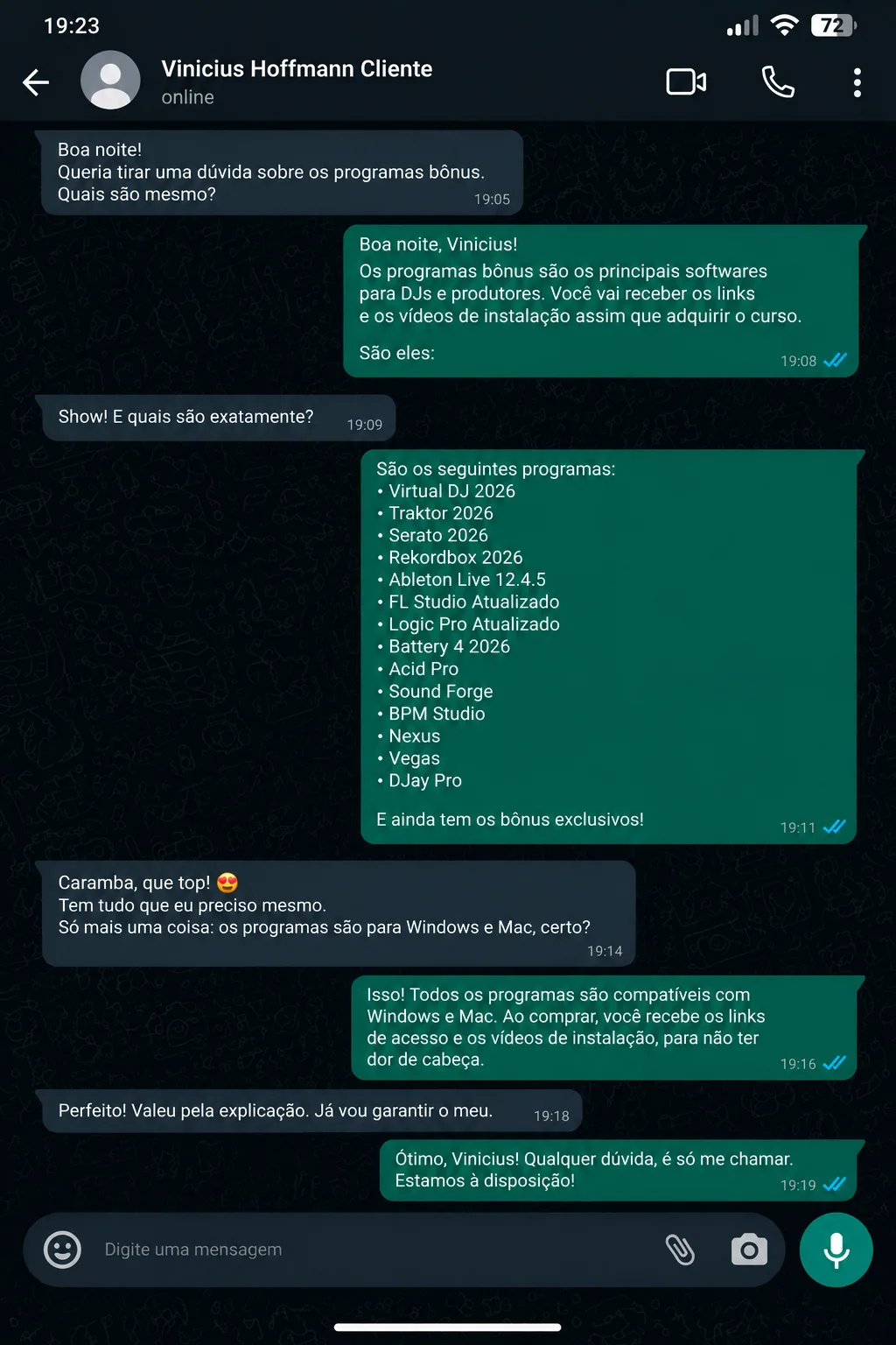 Avaliação de Vinicius Hoffmann sobre o Pack Completo para DJs