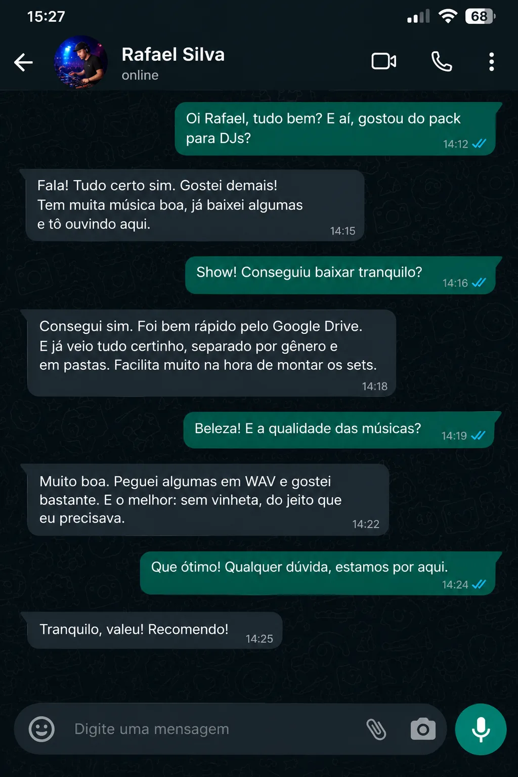 Avaliação de Rafael Silva sobre o Pack Completo para DJs